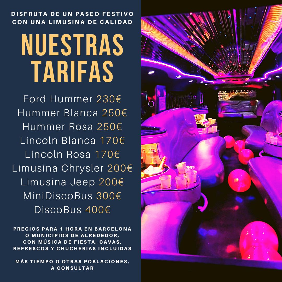 Tarifas | LimuHummer | Alquiler Limusinas Hummer